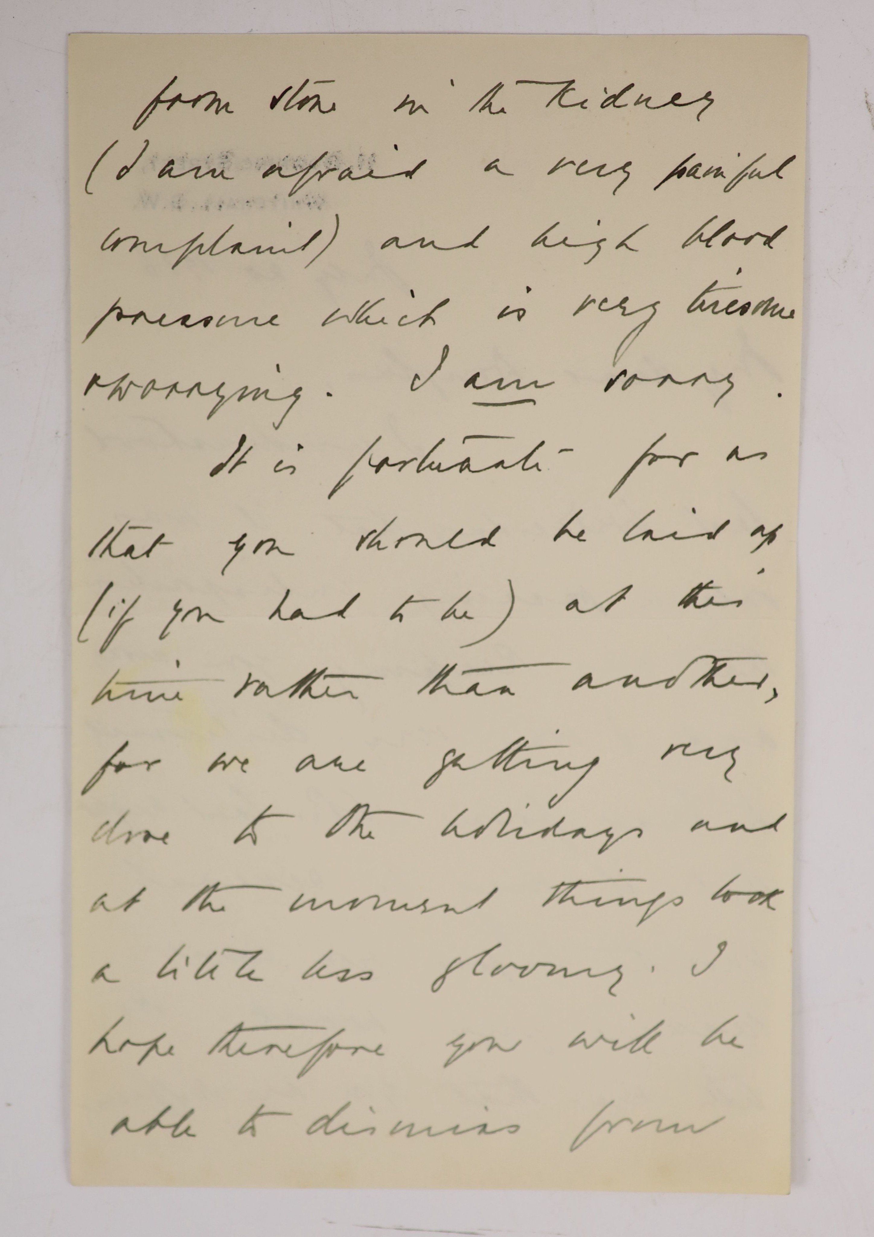 Chamberlain, Neville (1869-1940) An a/l, 4pp, 8vo, to Douglas Hogg, from 11, Downing Street, dated July 20th, 1936, another, 7pp, 8vo, with envelope, addressed to The Right Hon. The Viscount Hailsham, Carters Corner, Pla